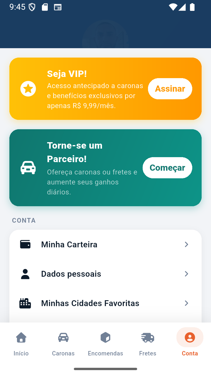 Tela de Assinatura VIP e Torne-se um Parceiro